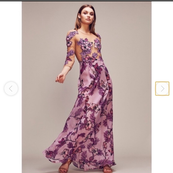For Love and Lemons Purple Mesh Sierra Maxi Dress - Picture 2 of 5